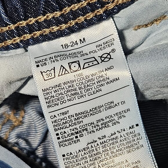 Old Navy Straight Toddler Jeans Size 18-24 Months Dark Wash Denim Pants Baby - Picture 5 of 5